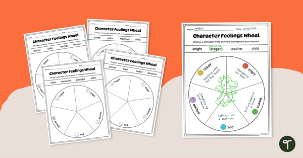 Go to Character Emotion Wheel Pack teaching resource