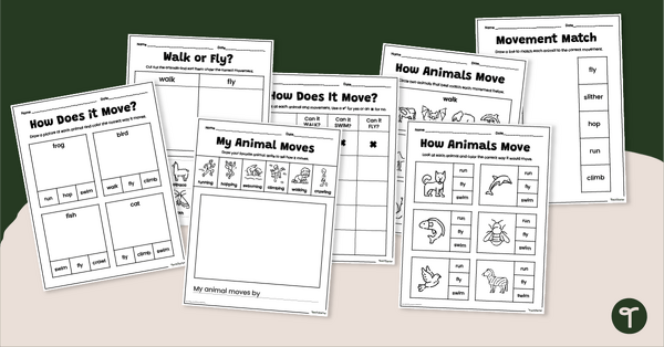Go to How Do Animals Move Worksheet Pack teaching resource