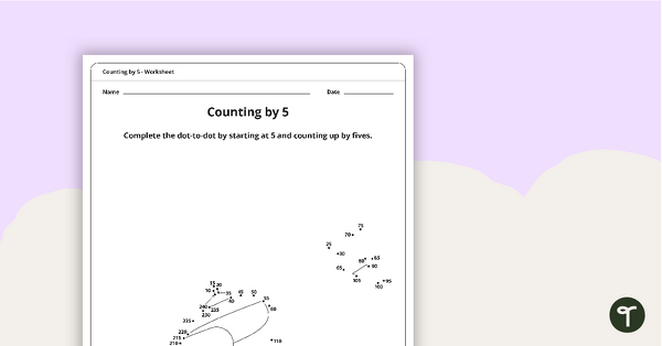 Dot-to-Dot Drawing - Counting by 5 - Helicopter teaching resource