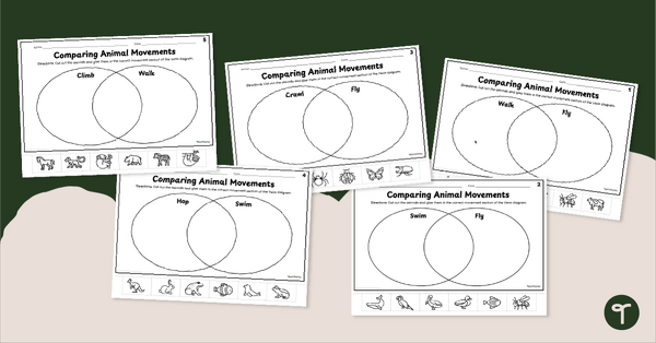 Go to Cut & Compare Animals Worksheet Pack - Ways Animals Move teaching resource