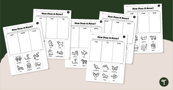 Go to Movement of Animals Worksheets - Cut and Paste teaching resource