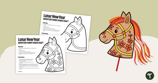 Go to Printable Horse Craft Activity - Lunar New Year teaching resource