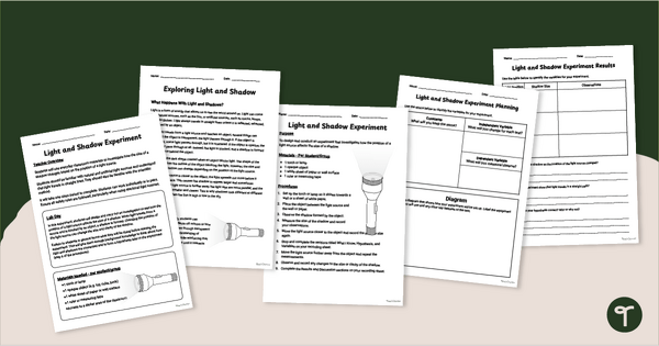 Go to Light and Shadow Experiment Design Activity teaching resource