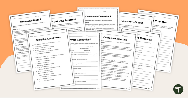 Go to Conditional Connectives Worksheet Pack teaching resource