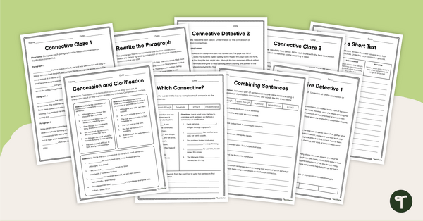 Go to Concession Words Worksheet Pack teaching resource