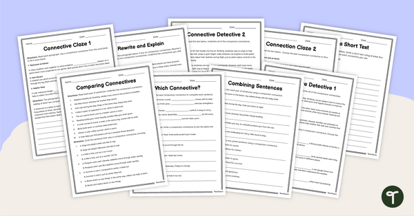 Go to Comparison Words Worksheet Pack teaching resource
