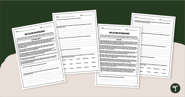 Go to Reflecting on Resilience Worksheets (4-5) teaching resource