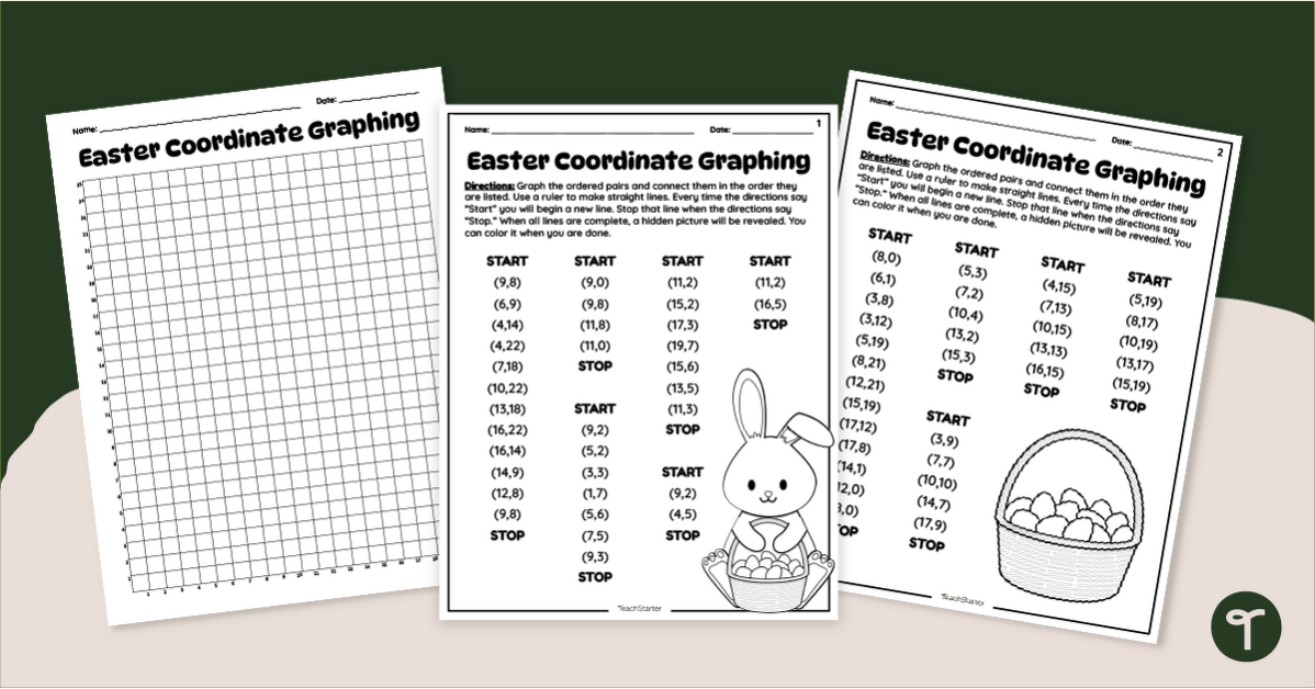 Easter Coordinate Graphing Worksheets teaching resource