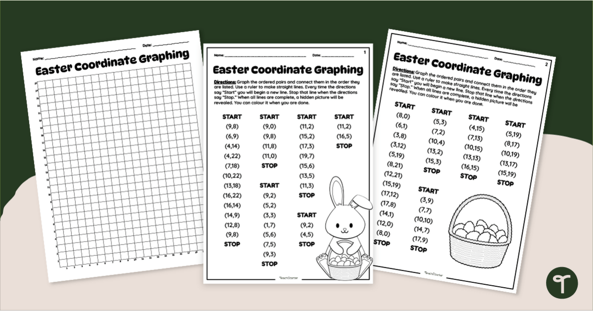 Easter Coordinate Graphing Worksheets teaching resource