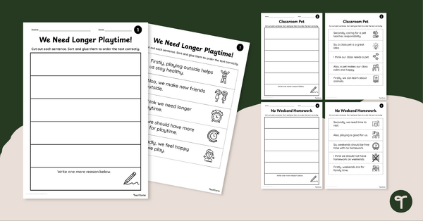 Go to Build a Persuasive Text - Cut and Paste Worksheets teaching resource