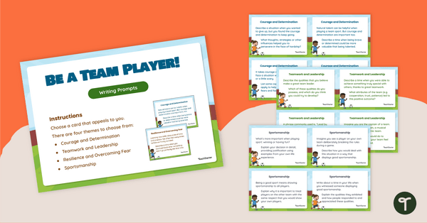 Go to Be a Team Player! Writing Prompt Task Cards teaching resource