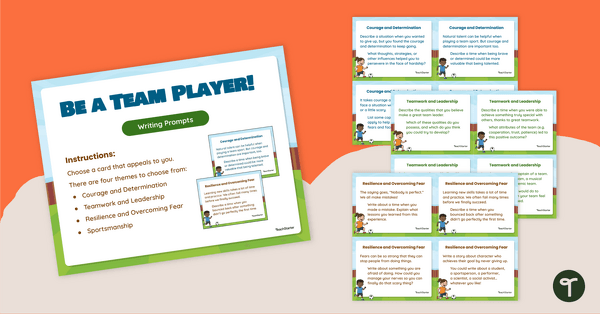 Go to Be a Team Player! Writing Prompt Task Cards teaching resource
