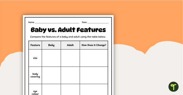 Go to Comparing Baby vs. Adult Features Worksheet teaching resource