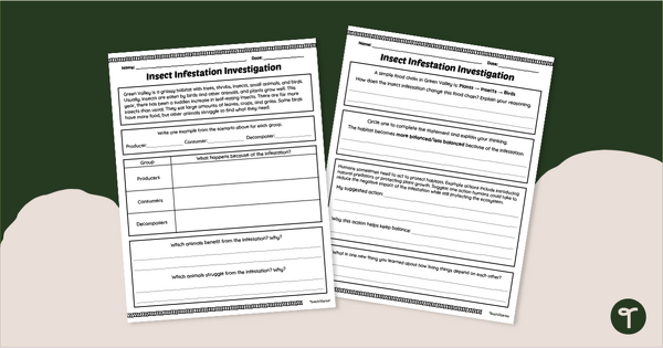 Go to Insect Infestation - Habitat Impact Worksheet teaching resource
