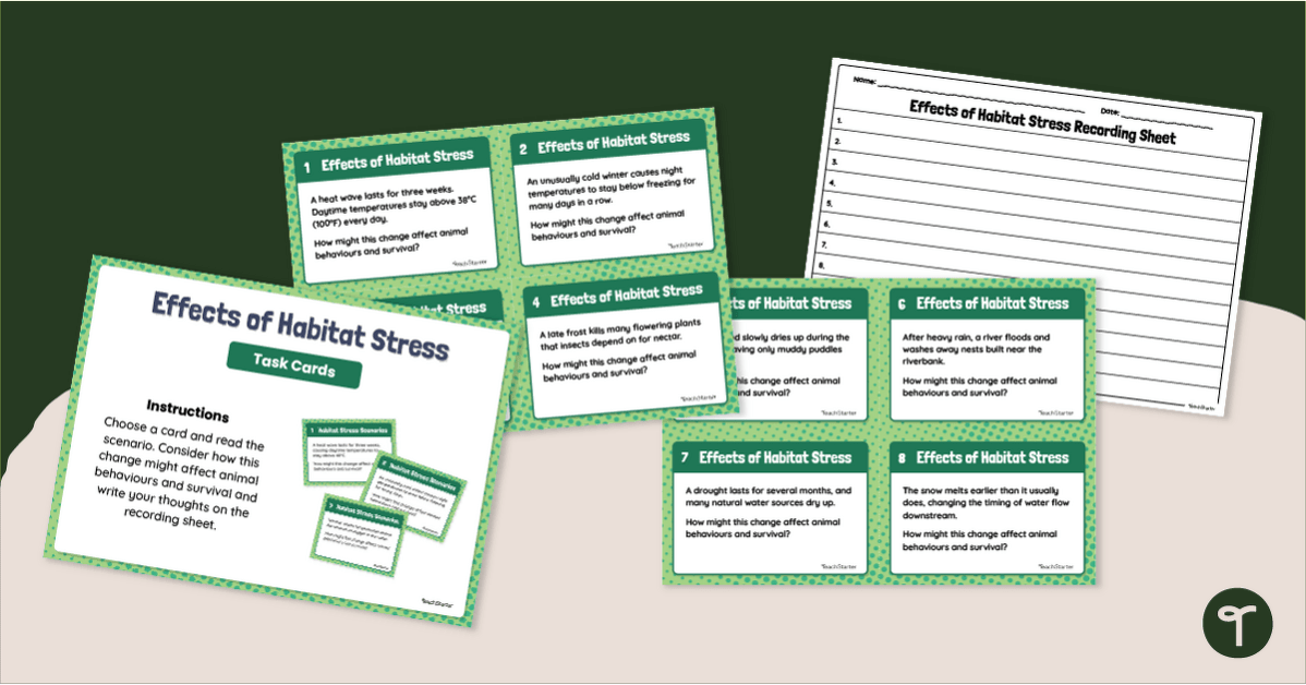 Effects of Habitat Stress Activity Cards teaching resource