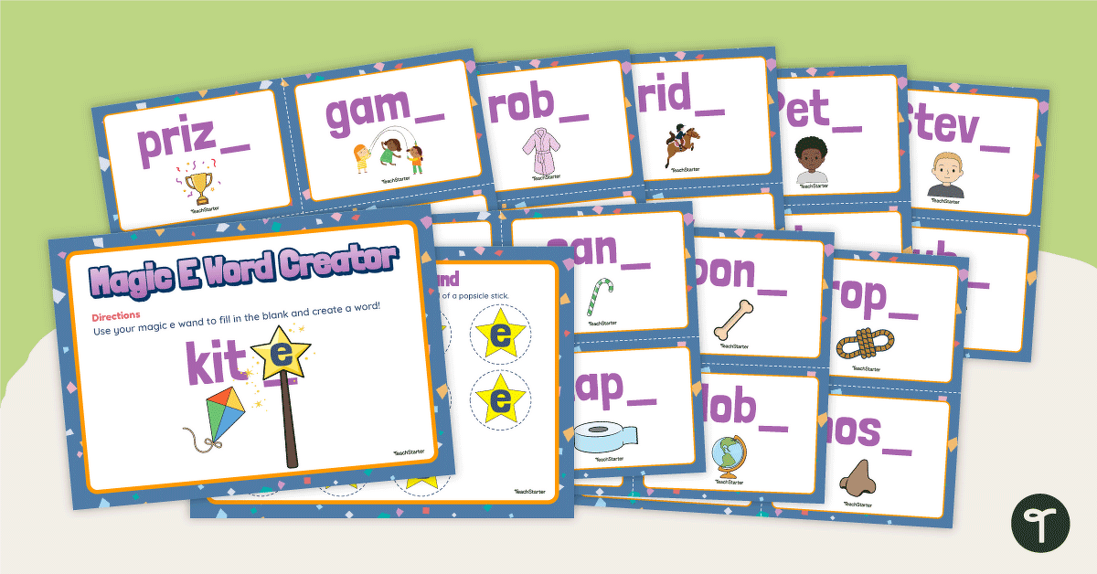 Magic E Wand and Word Cards teaching resource