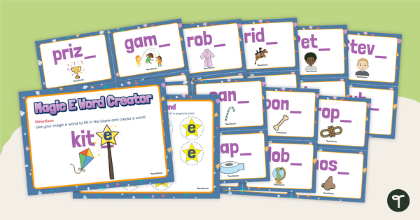 Go to Magic E Wand and Word Cards teaching resource
