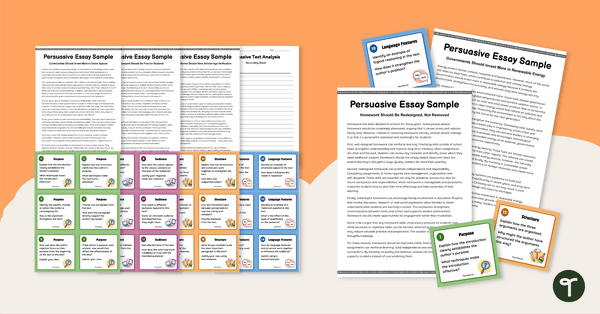 Go to Persuasive Text Example Pack with Analysis Task Cards teaching resource