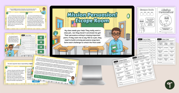 Go to Persuasive Structure Escape Room – Mission Persuasion! teaching resource