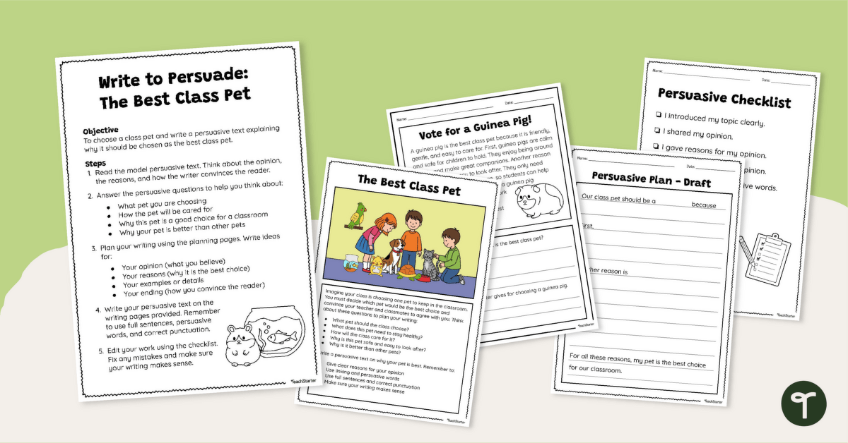 Persuasive Writing Assessment Pack Year 2 teaching resource