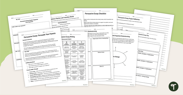 Go to Persuade Your Parents – Persuasive Writing Project teaching resource