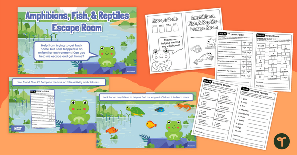 Go to Amphibians, Fish and Reptiles Escape Room teaching resource