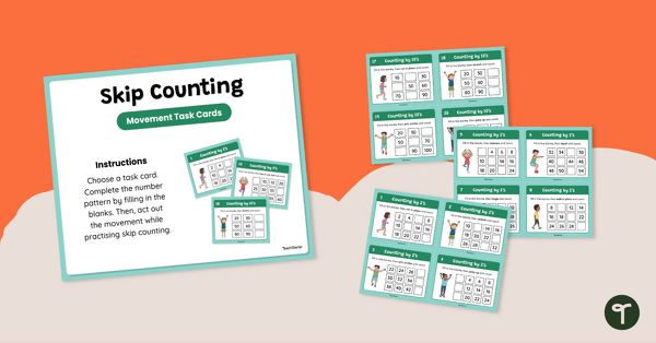 Go to Skip Count by 2s, 5s, and 10s Movement Cards teaching resource