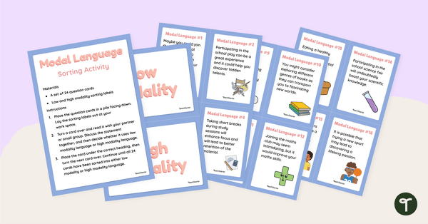 Go to Modal Language Sorting Activity teaching resource