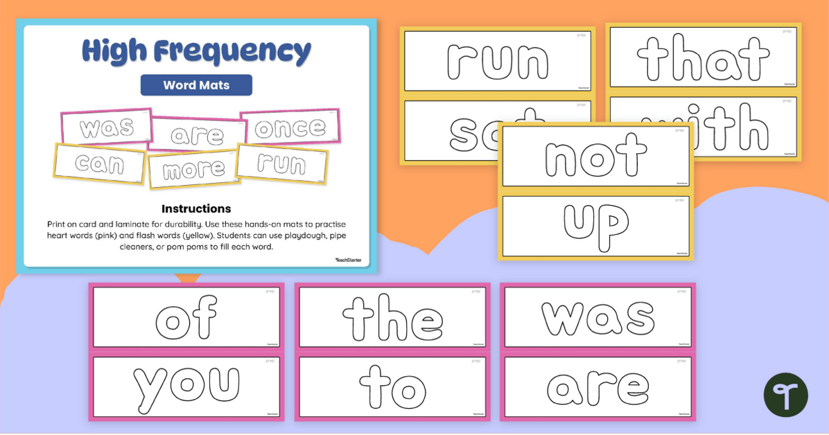 High Frequency Word Mats teaching resource