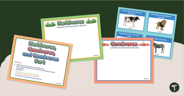 Go to Herbivores, Carnivores, and Omnivores – Sorting Activity teaching resource
