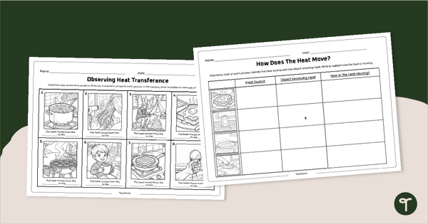 Go to Heat Transference Worksheet Pack teaching resource