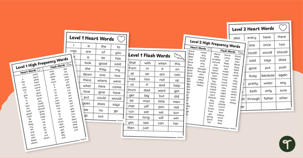 Go to Free High Frequency Word Lists teaching resource
