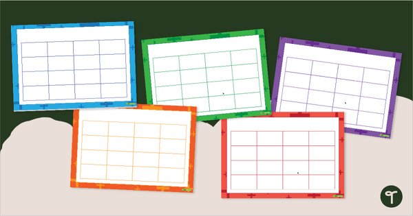 Go to 4x4 Blank Bingo Template Pack teaching resource