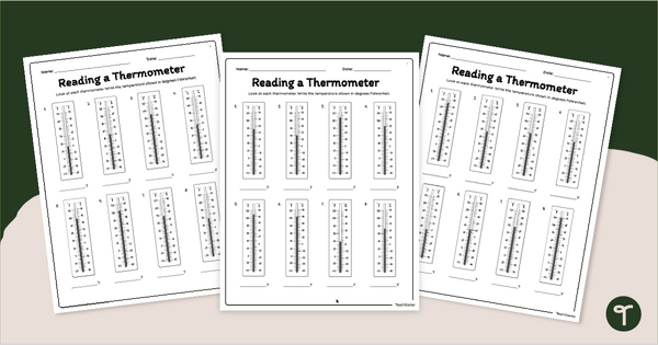 Go to Reading a Thermometer Worksheets teaching resource