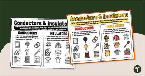 Go to Thermal Conductors and Insulators Poster teaching resource