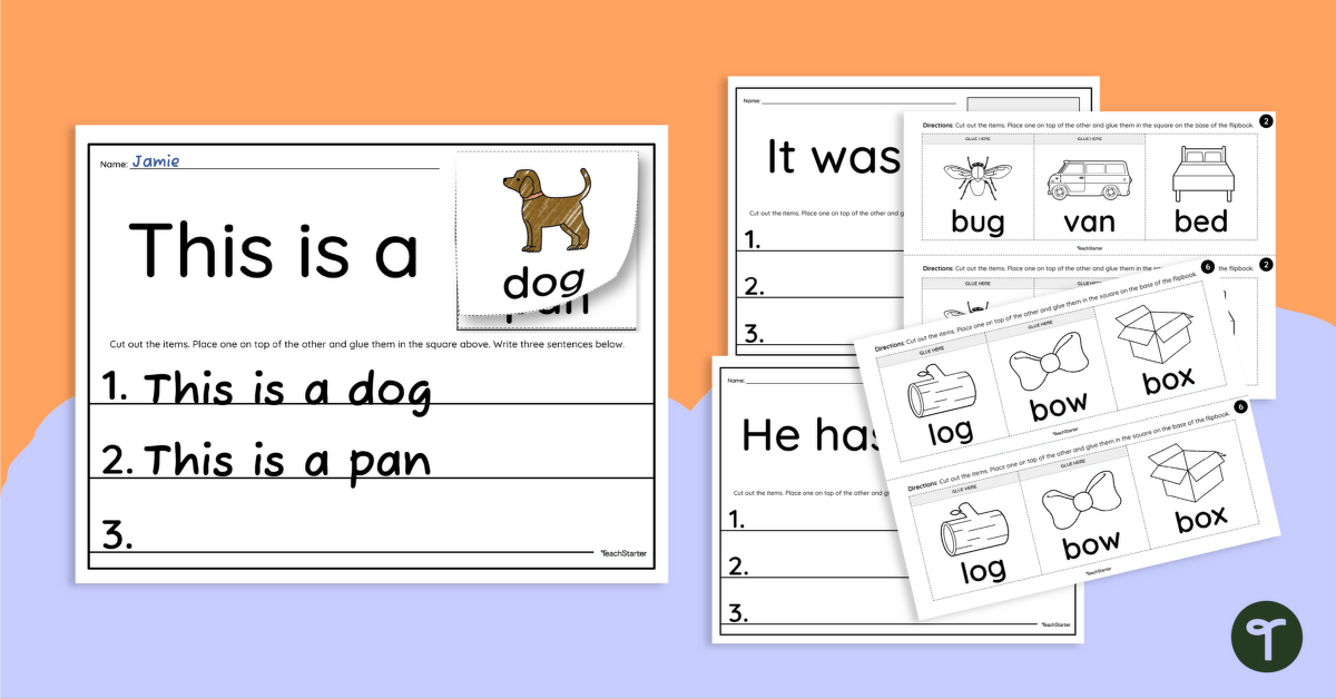 Picture Prompts for Simple Sentences Flipbook teaching resource