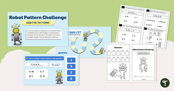 Go to Robot Pattern Challenge - Additive Patterns Interactive Slides teaching resource