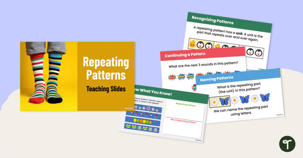 Go to Recognise, Continue, and Create Patterns Teaching Slides teaching resource