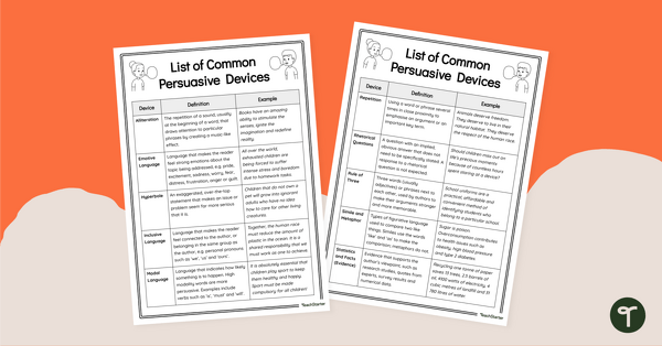 Go to List of Persuasive Devices teaching resource