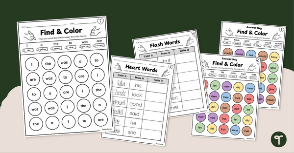 Go to High Frequency Worksheet Pack - Kinder teaching resource