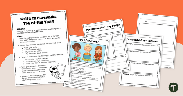 Go to Persuasive Writing Assessment Pack 1st Grade teaching resource