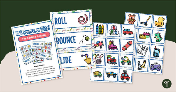 Go to Roll, Slide or Bounce? Toy Sorting Activity teaching resource