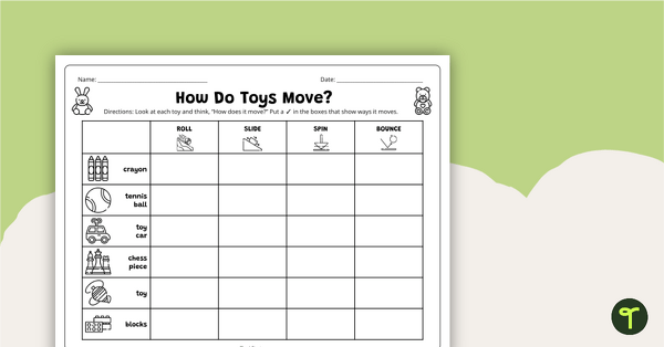 How Do Toys Move? Worksheet teaching resource