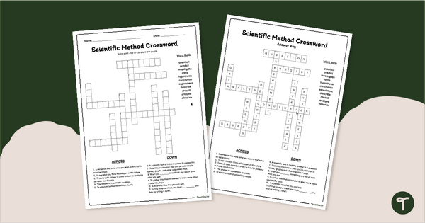 Go to Scientific Method Crossword Puzzle teaching resource