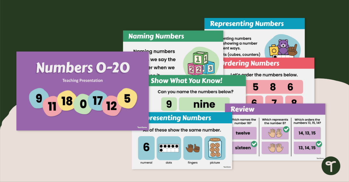 Counting Numbers 0-20 Teaching Slides teaching resource