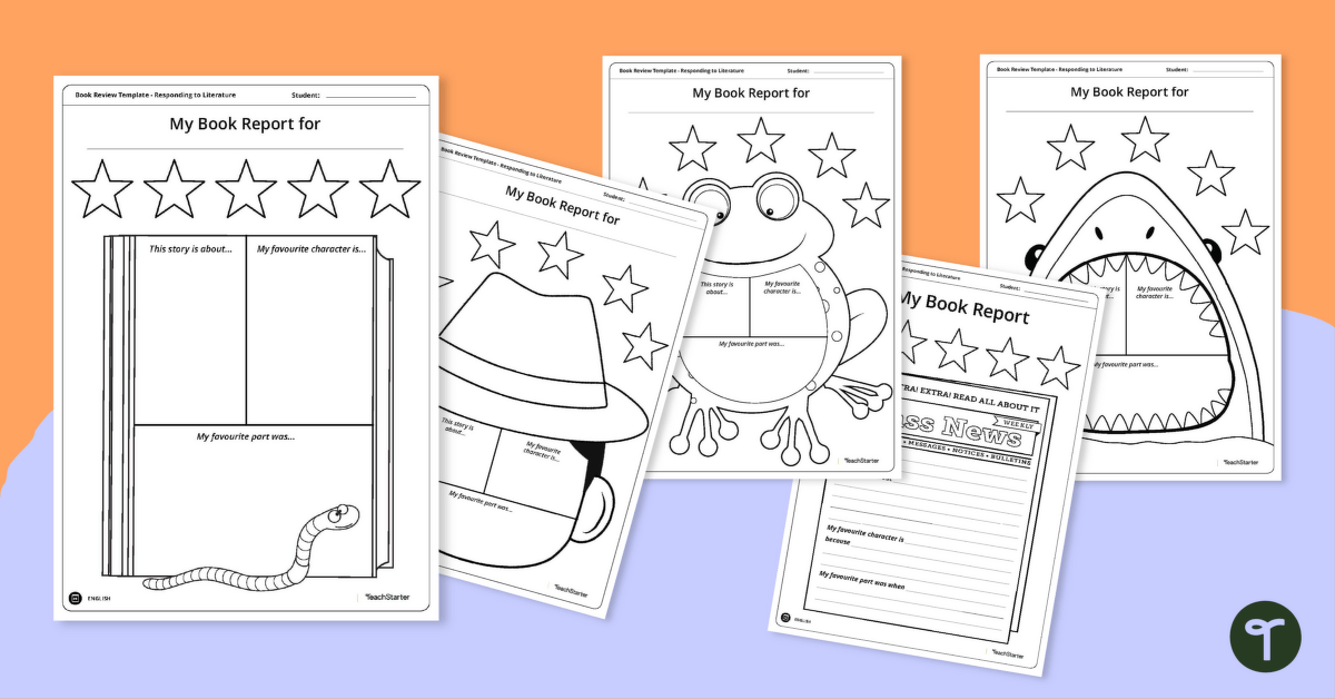 Book Report Template Pack teaching resource