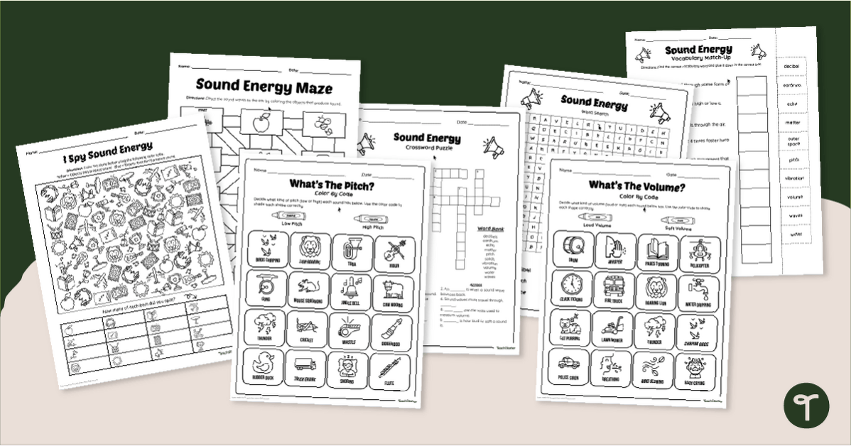 Sound Energy Activity Sheets teaching resource