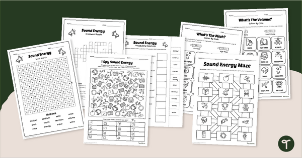 Go to Sound Energy Activity Sheets (Year 2) teaching resource