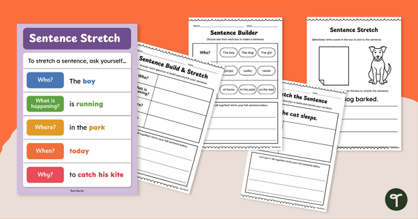 Go to Stretchy Sentences Worksheets and Poster Pack teaching resource
