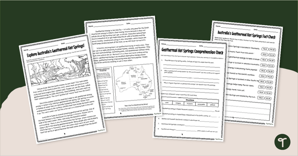 Go to Exploring Australia’s Geothermal Hot Springs Worksheet Pack teaching resource